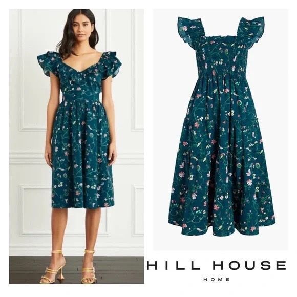 NWT Hill House Elie Nap Dress in Moody Floral Poplin Size XS - Picture 1 of 10